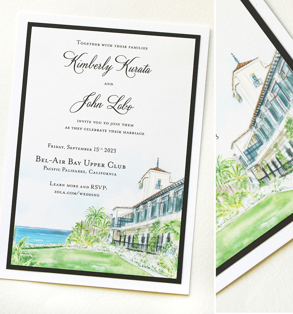 Bel Air Bay Club Wedding Invitations