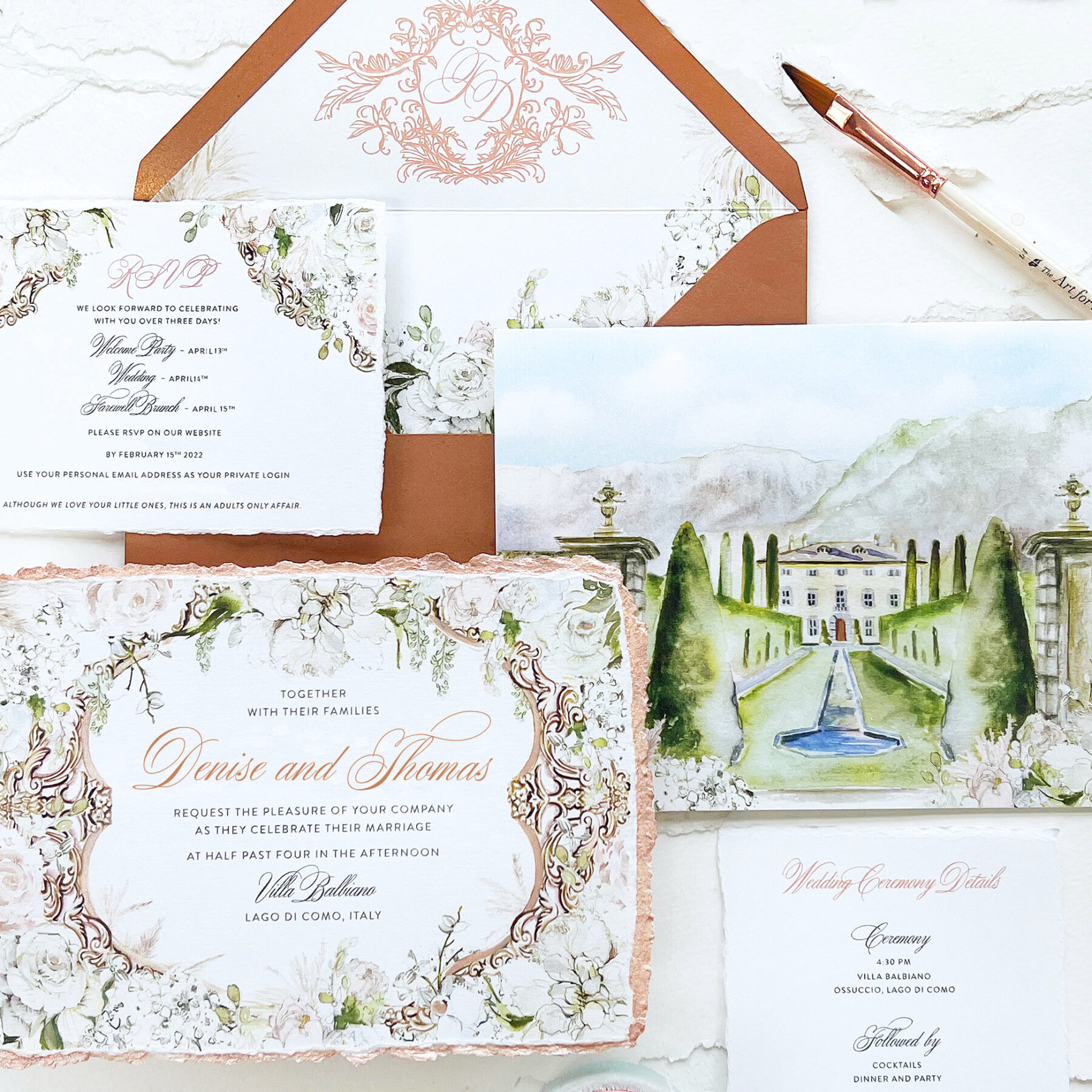 Villa Balbiano Wedding Invitations