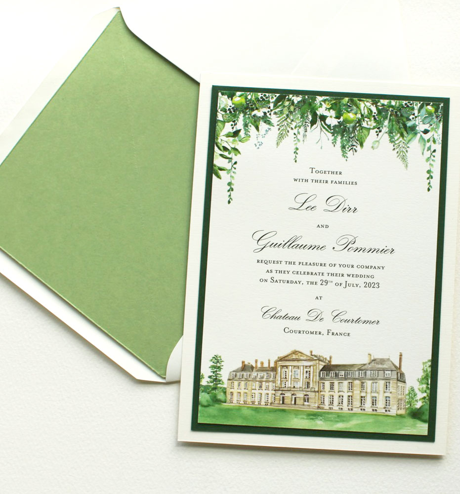 Chateau de Courtomer Wedding Invitation