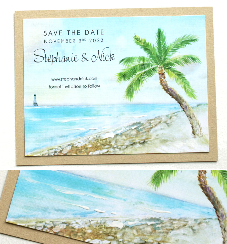 Islamorada Florida Palm Wedding Invitations