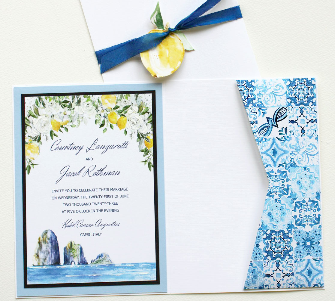 Italy Tile Capri Wedding Invitation