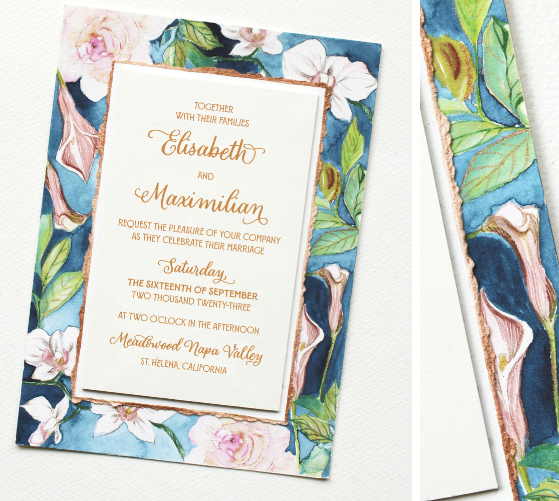 Elegant Floral Pattern Wedding Invitations