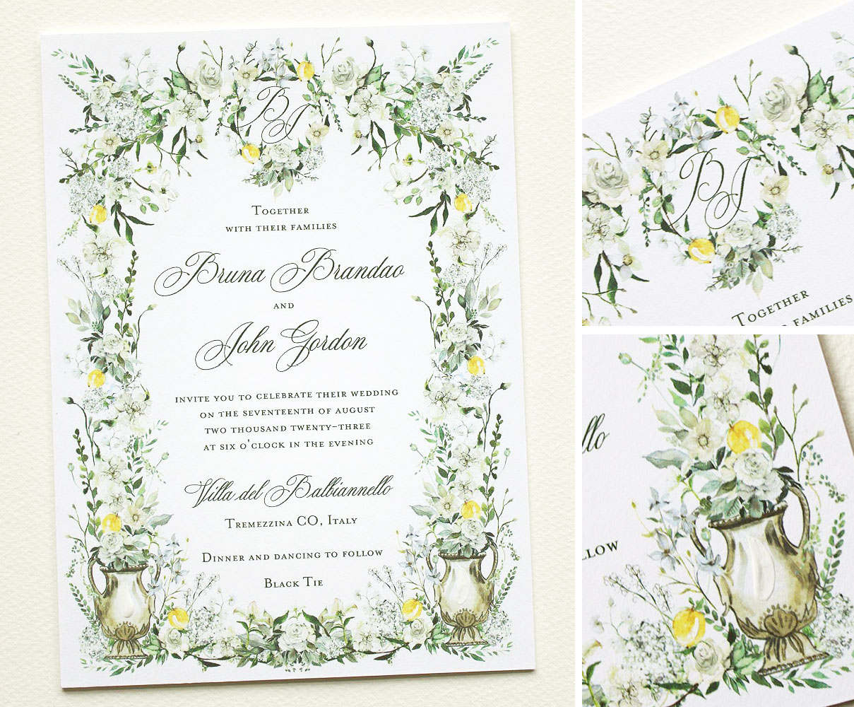 Botanical Frame Wedding Invitations