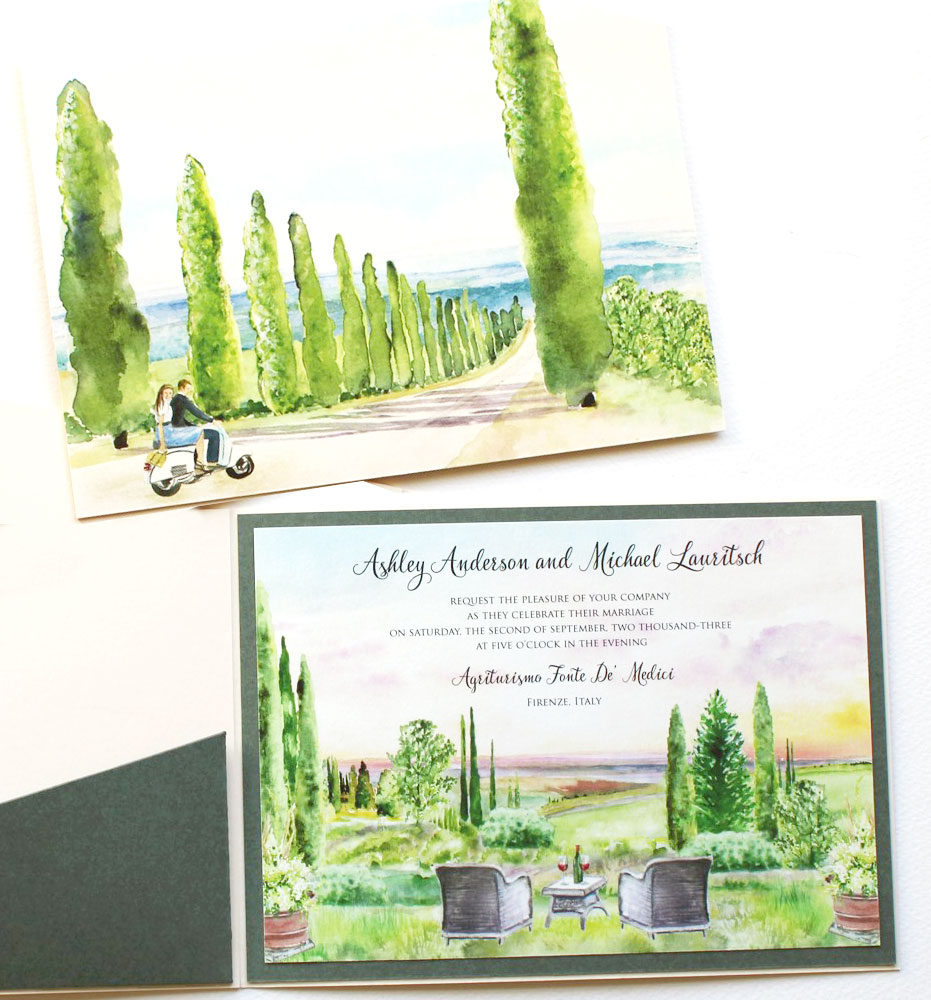 Rustic Tuscany Wedding Invitation