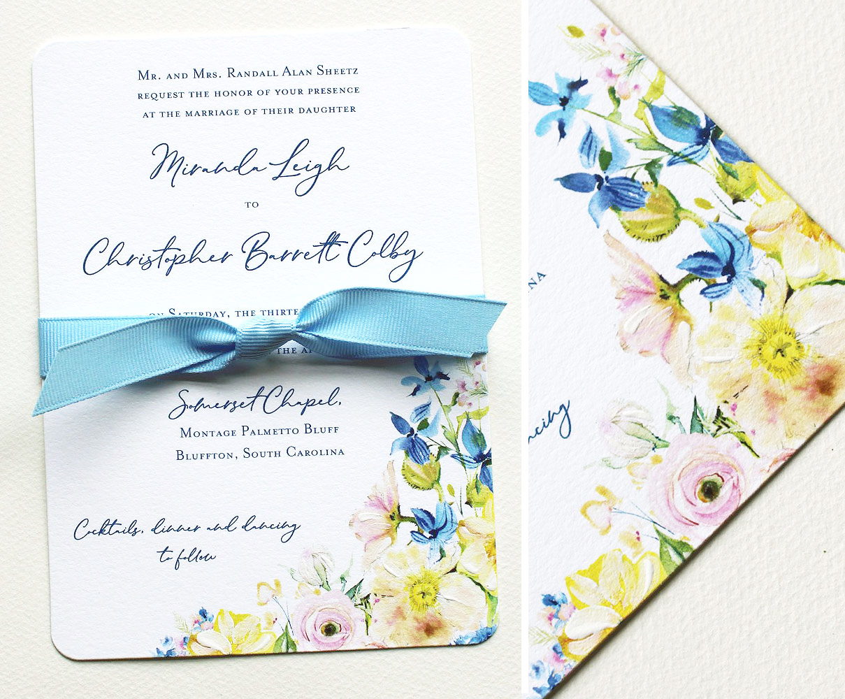 Simple Watercolor Wedding Invites