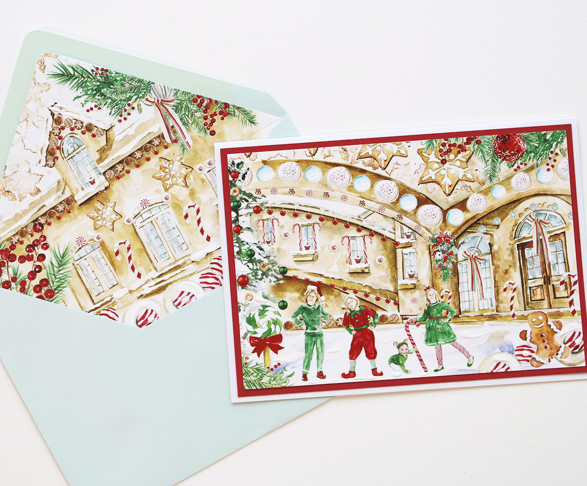 Custom Gingerbread House Christmas Card