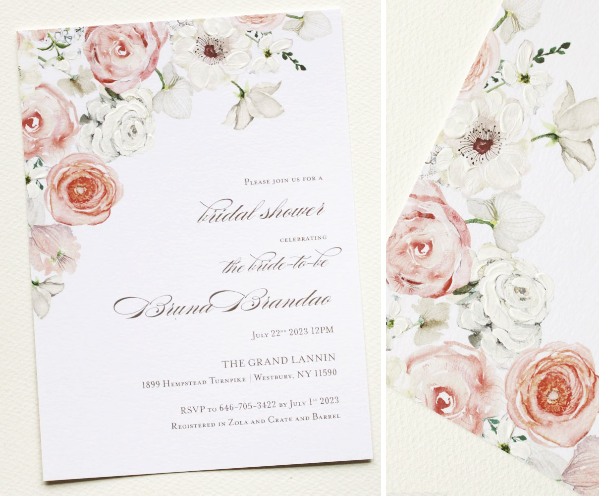 Watercolor Floral Bridal Shower Invitation