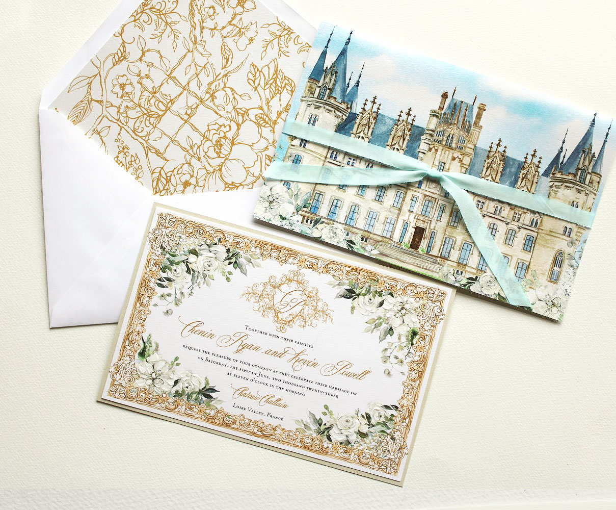 chateau-challain-watercolor-wedding-invites