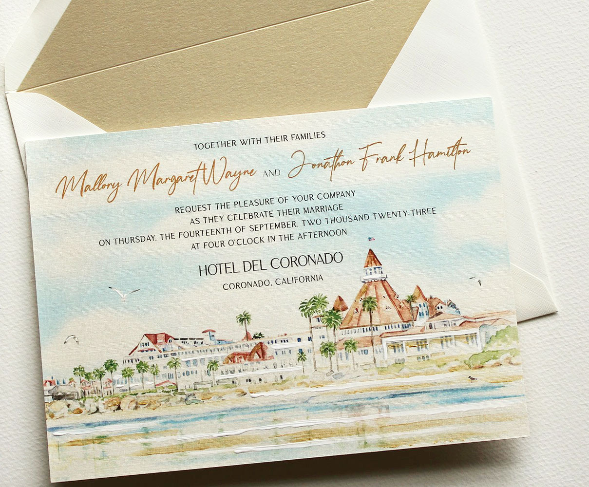 Hotel del Coronado Wedding Invitations