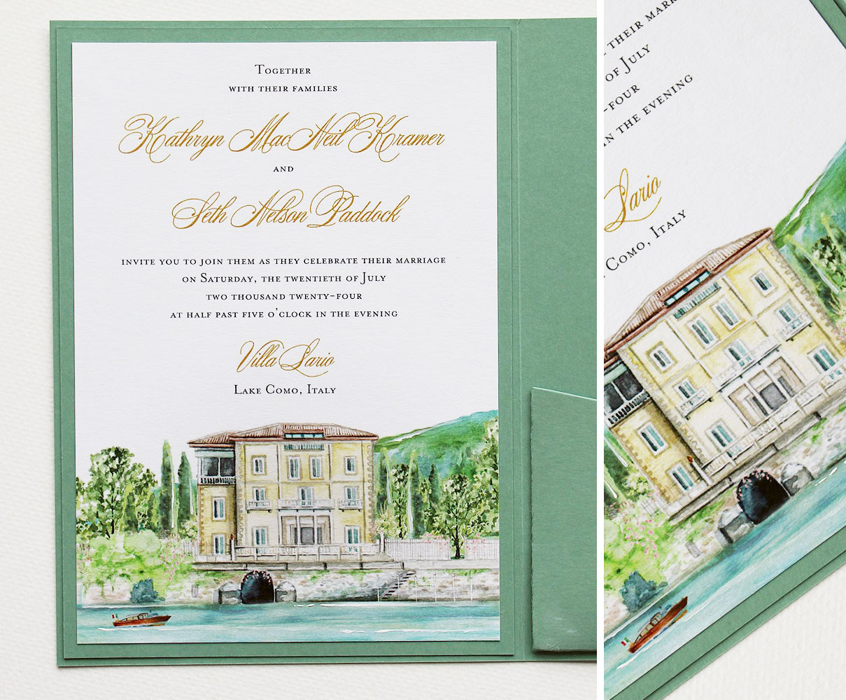 Villa Lario Custom Wedding Invitations