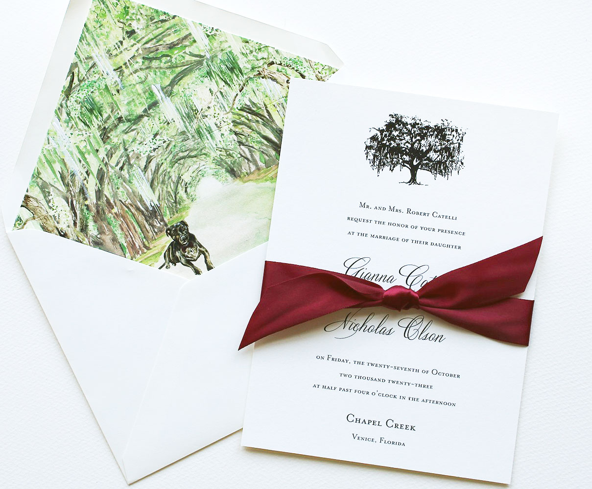 Florida Live Oak Tree Wedding Invitation
