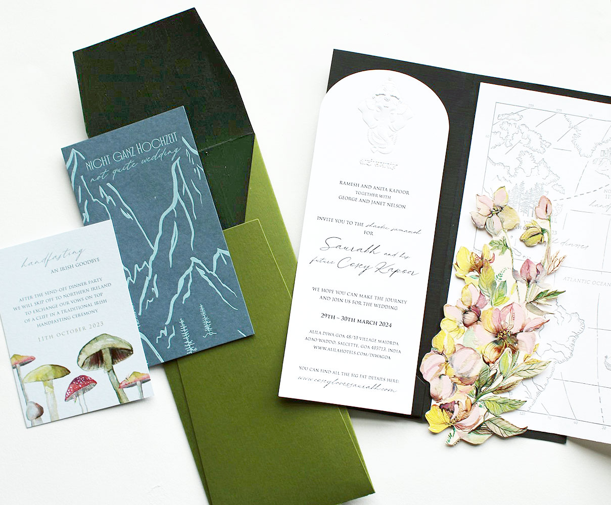 Personalized Embossed Wedding Celebration Invitations