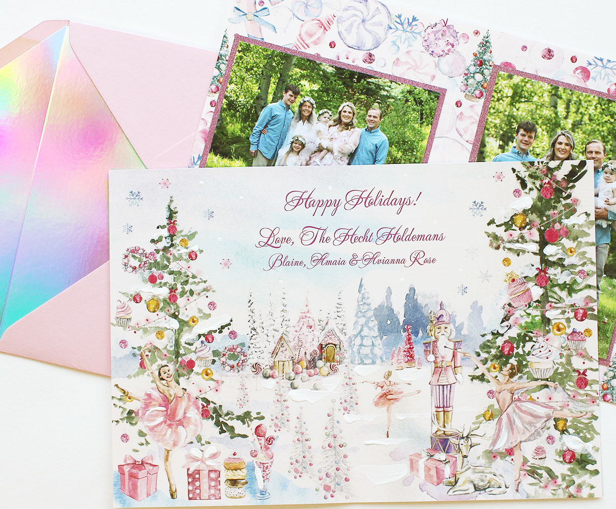 girly-pink-christmas-cards