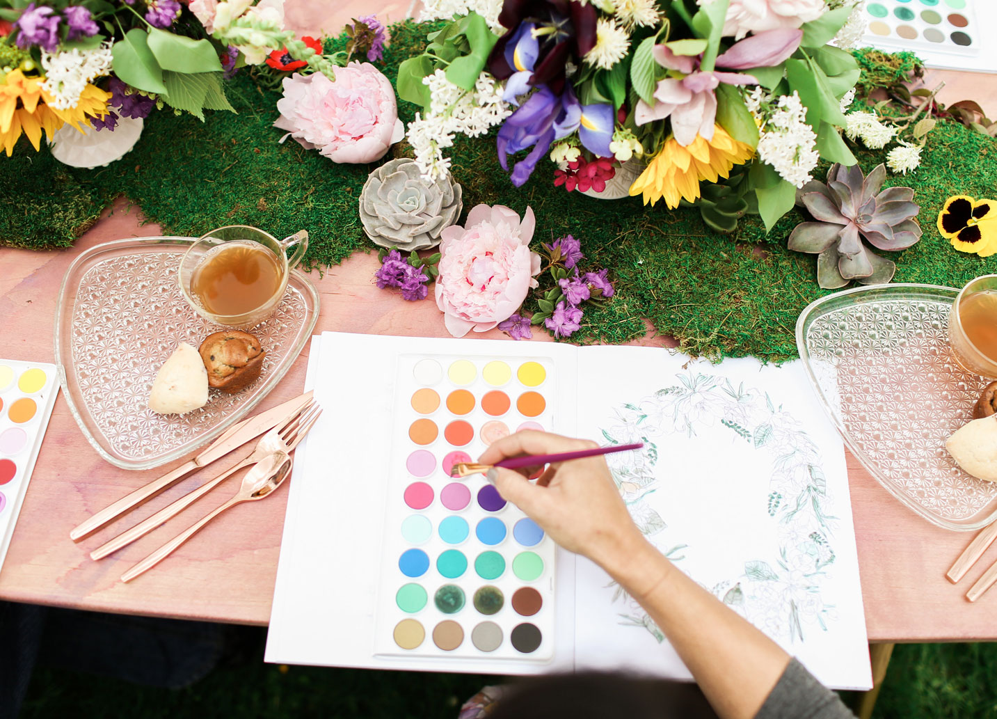 Kristy's Watercoloring Book Painting Party 