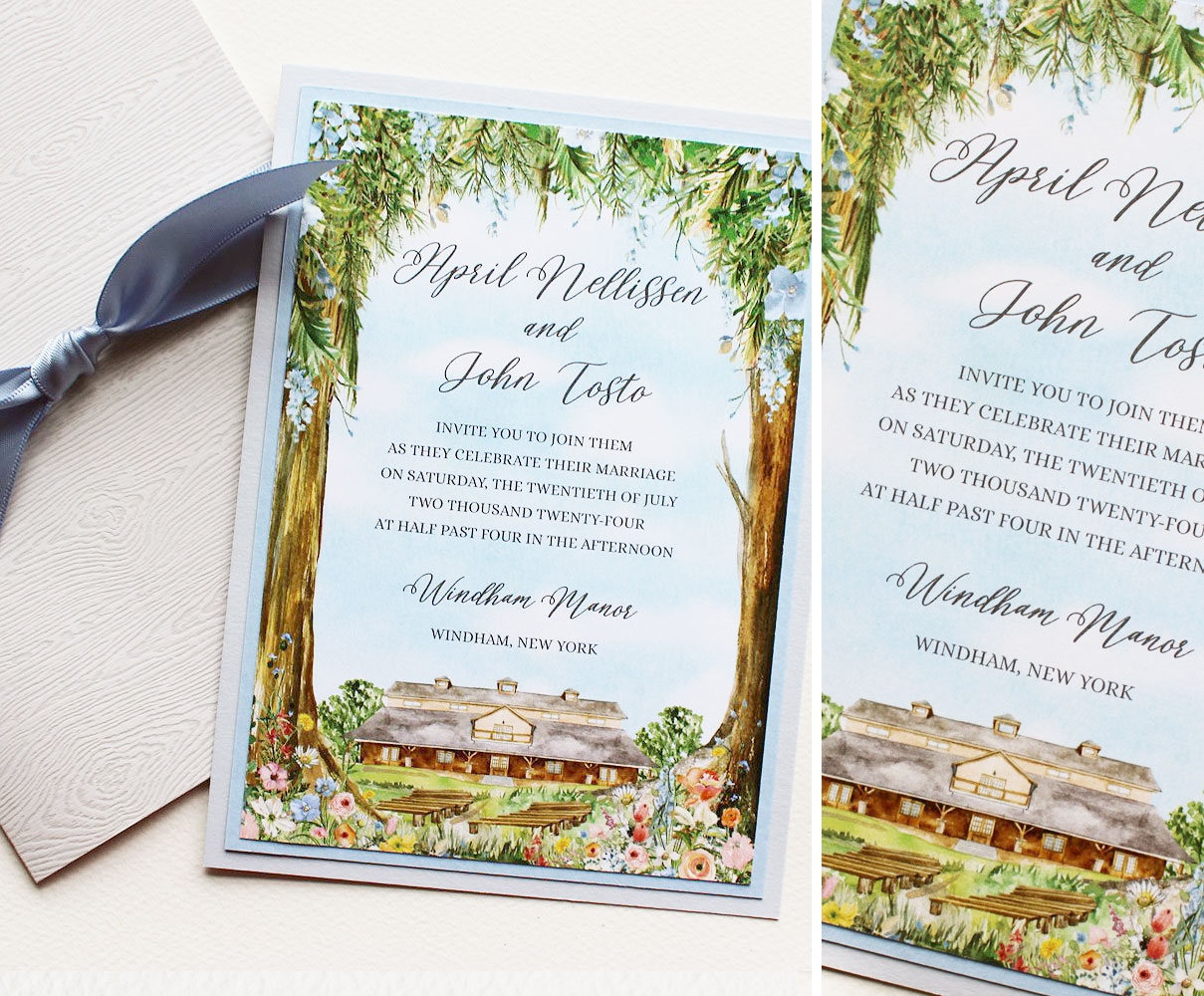 Windham Manor Illustrated Wedding Invitations