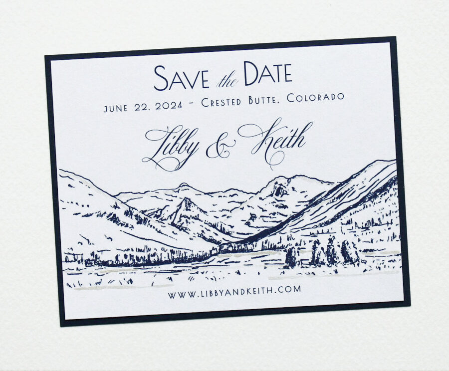 Minimalist Mountain Wedding Invitations - Momental Designs