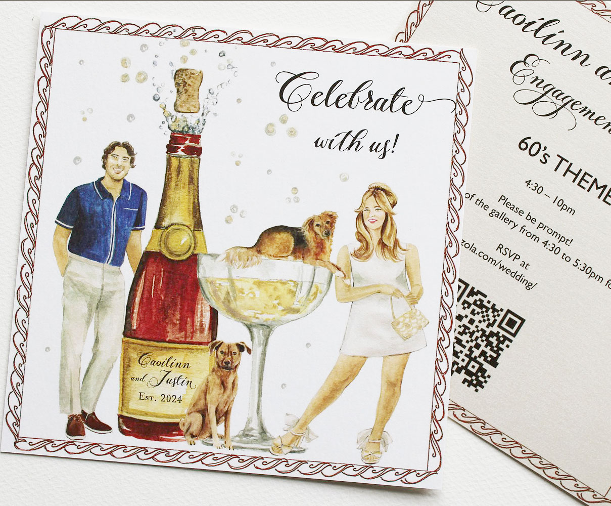custom-figure-illustration-engagement-party-invitations