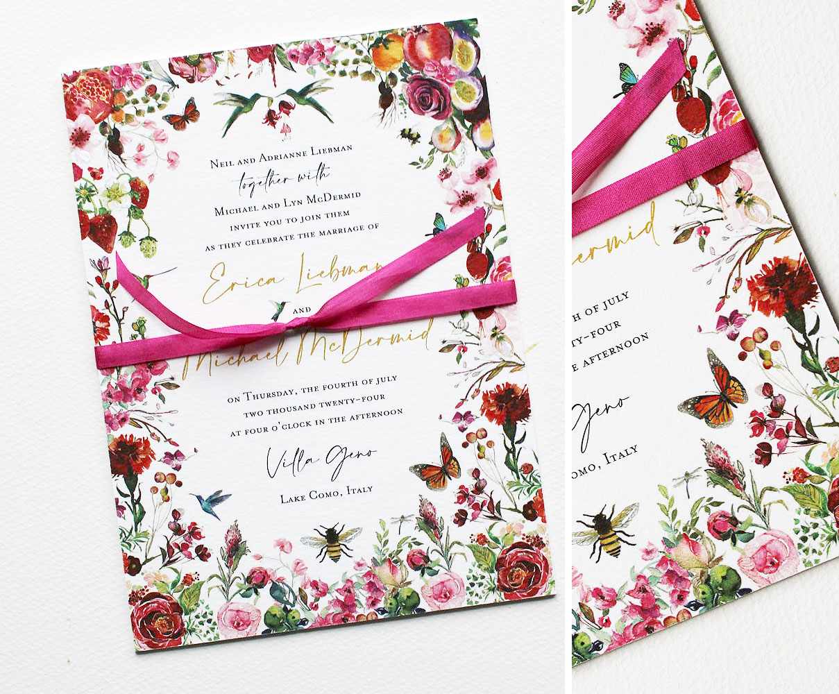 Floral and Botanical Elegant Wedding Invitations