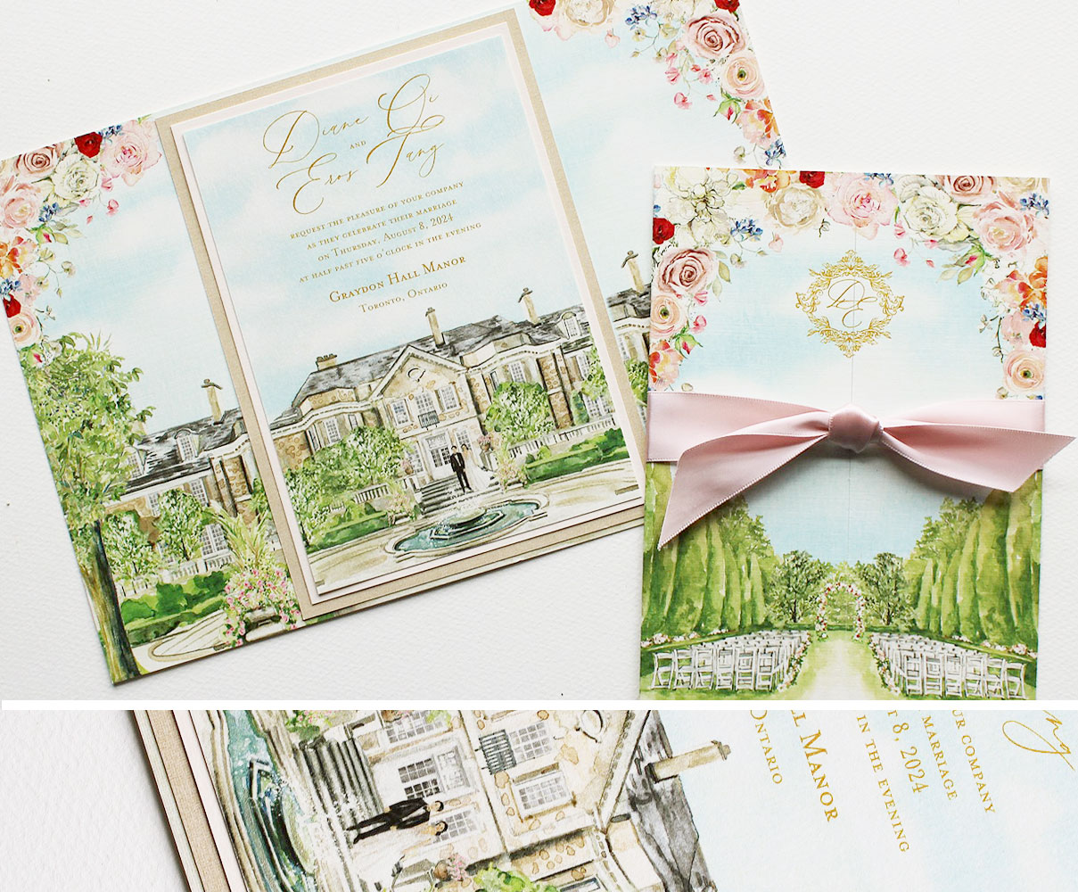 Graydon Hall Manor Custom Wedding Invitations