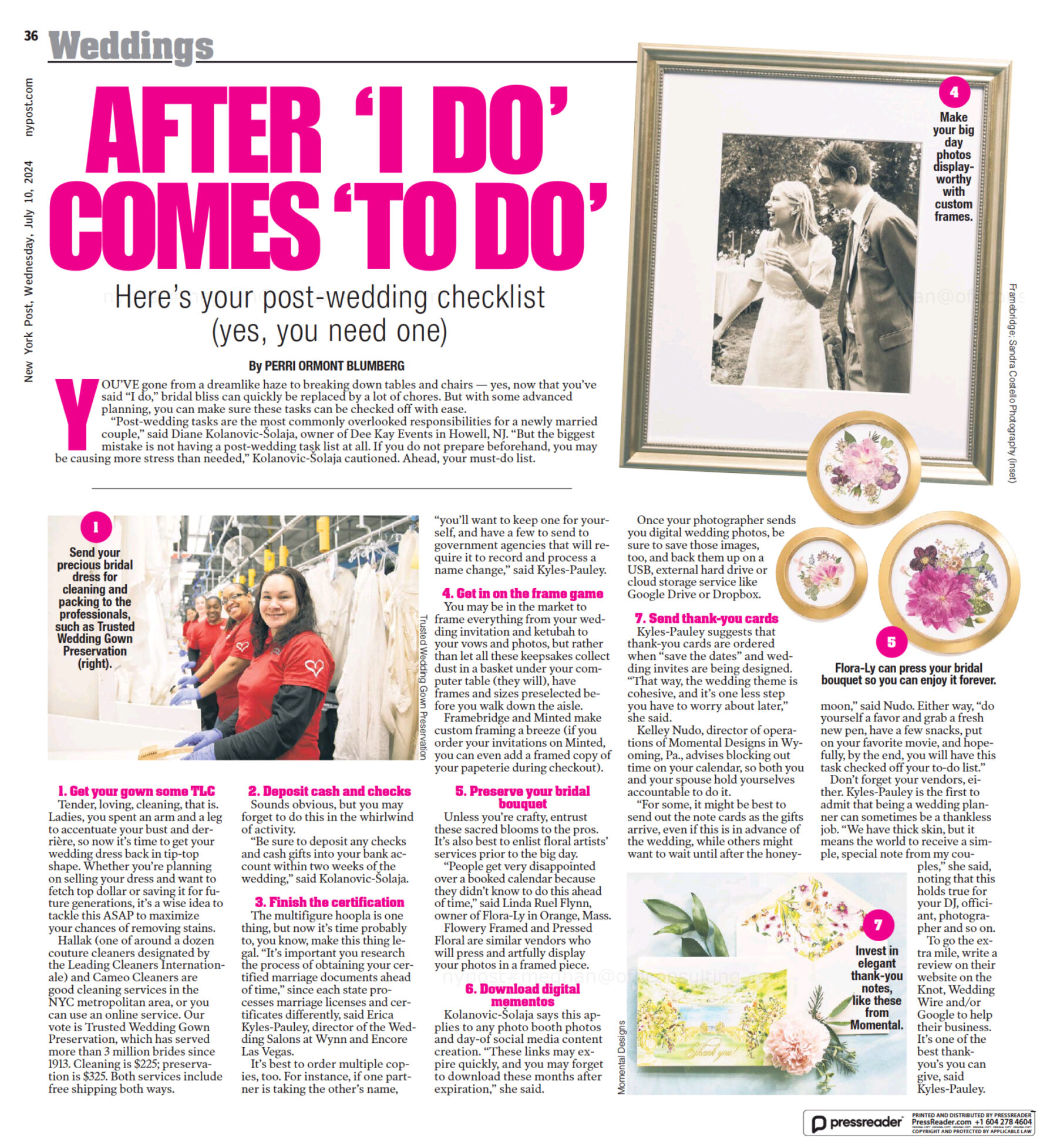 New York Post Post Wedding To Do List