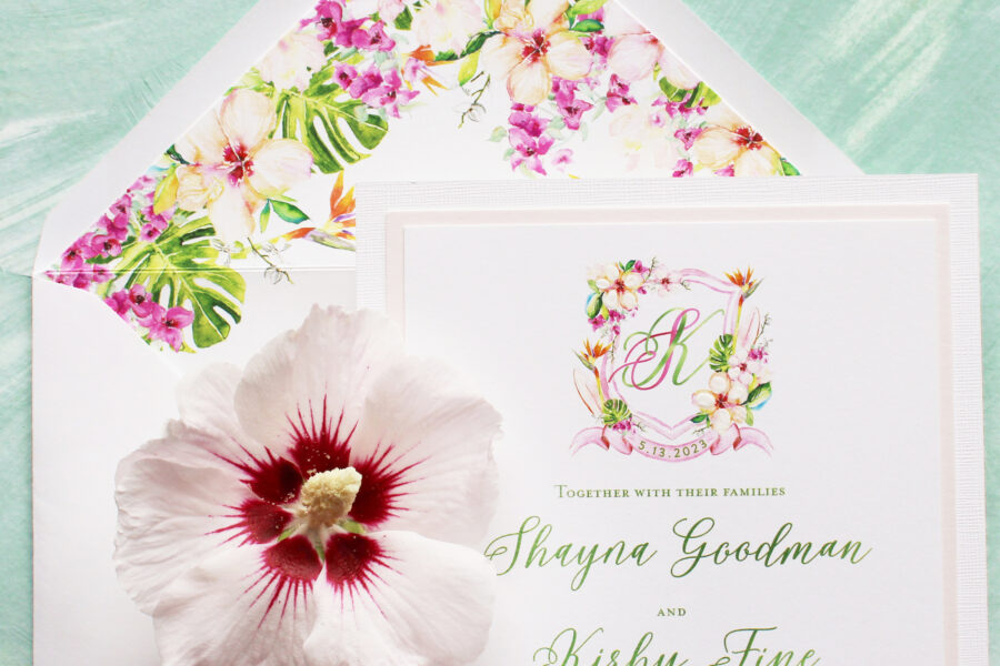 tropical-monogram-whimsical-destination-wedding-invitation