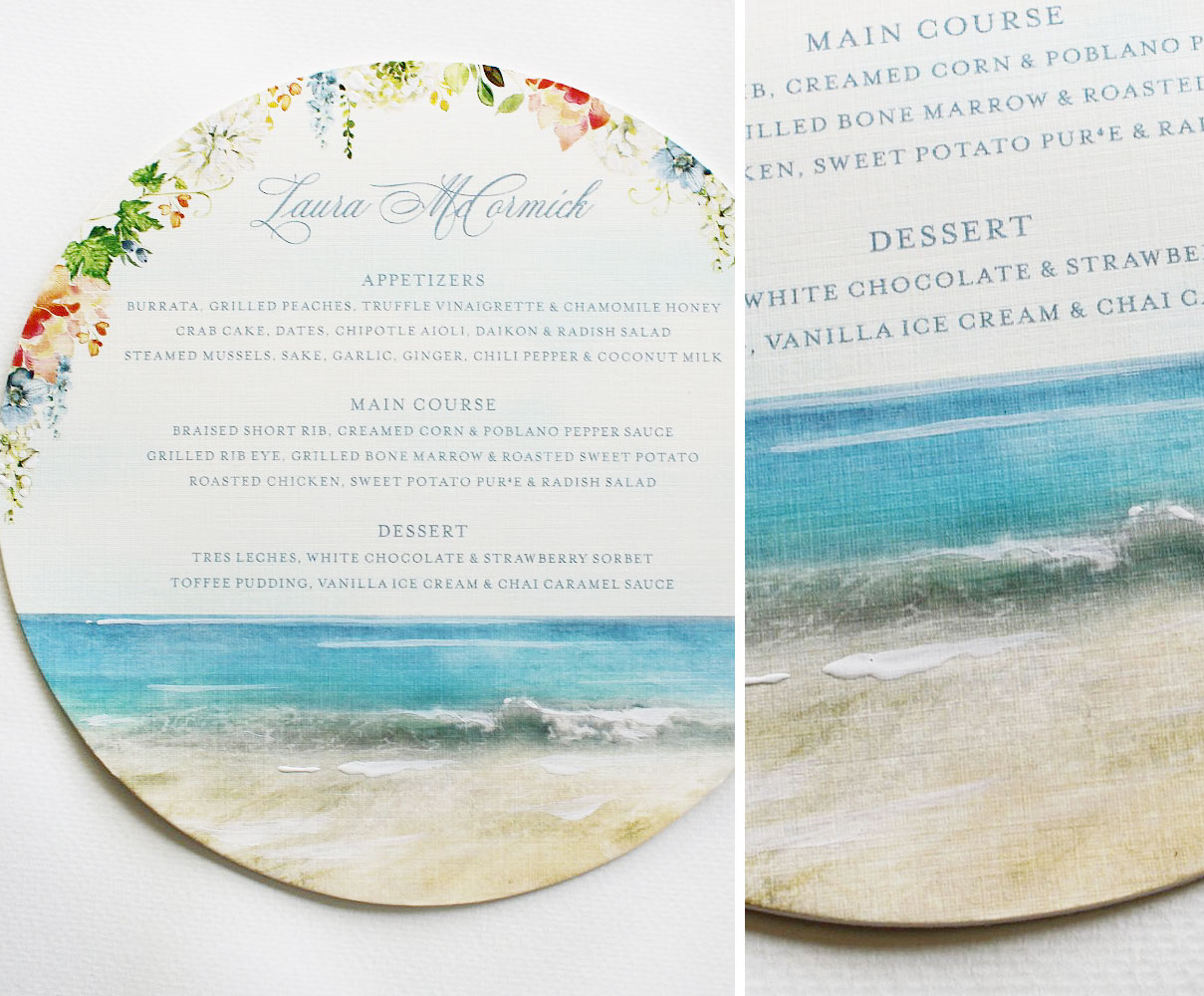 custom-beach-rehearsal-dinner-menu