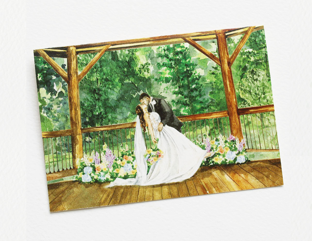 Personalized Venue Illustration Save the Date