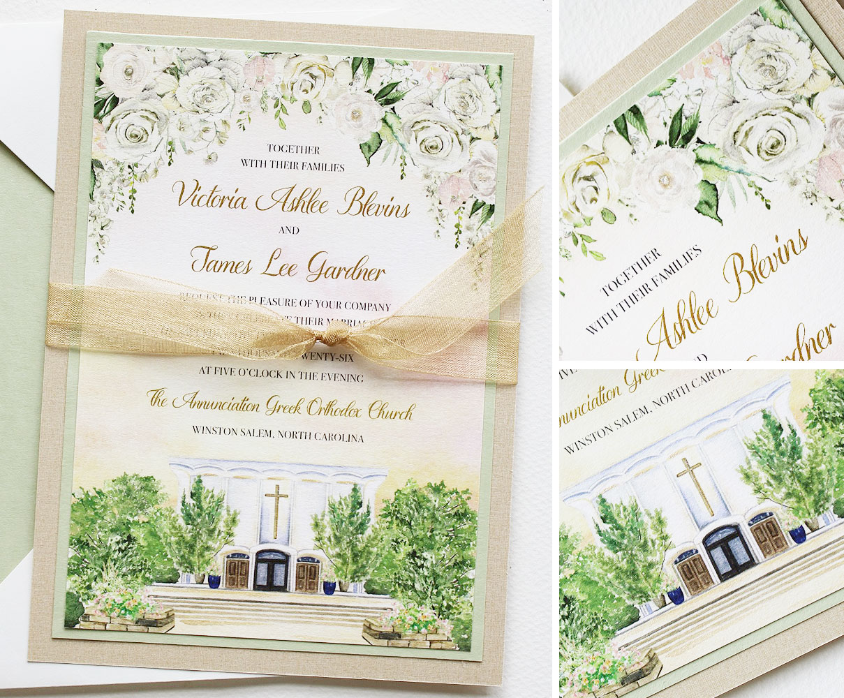 Greek Orthodox Church Wedding Invitation
