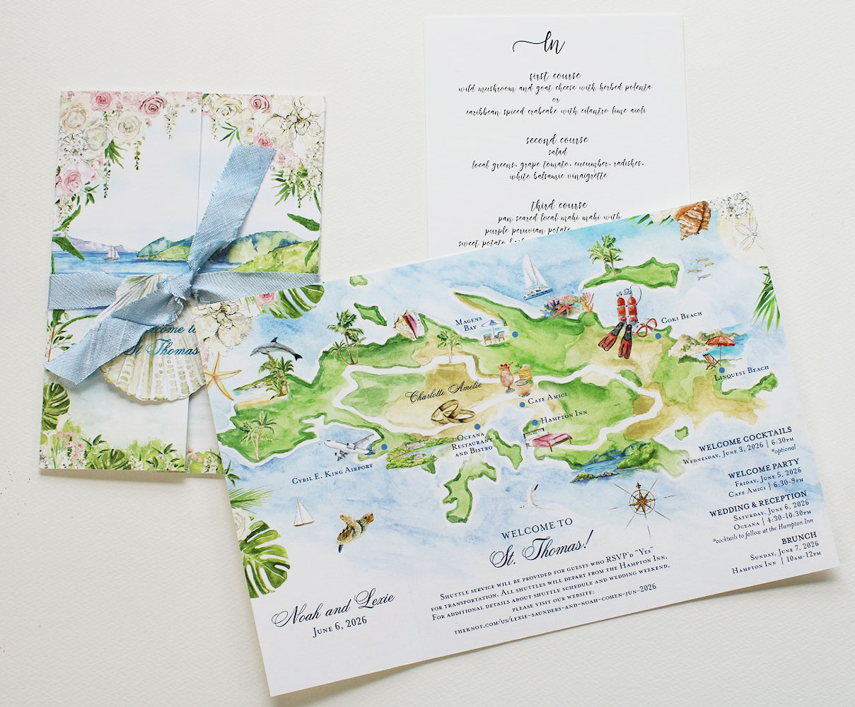 Saint Thomas Destination Wedding Invitation