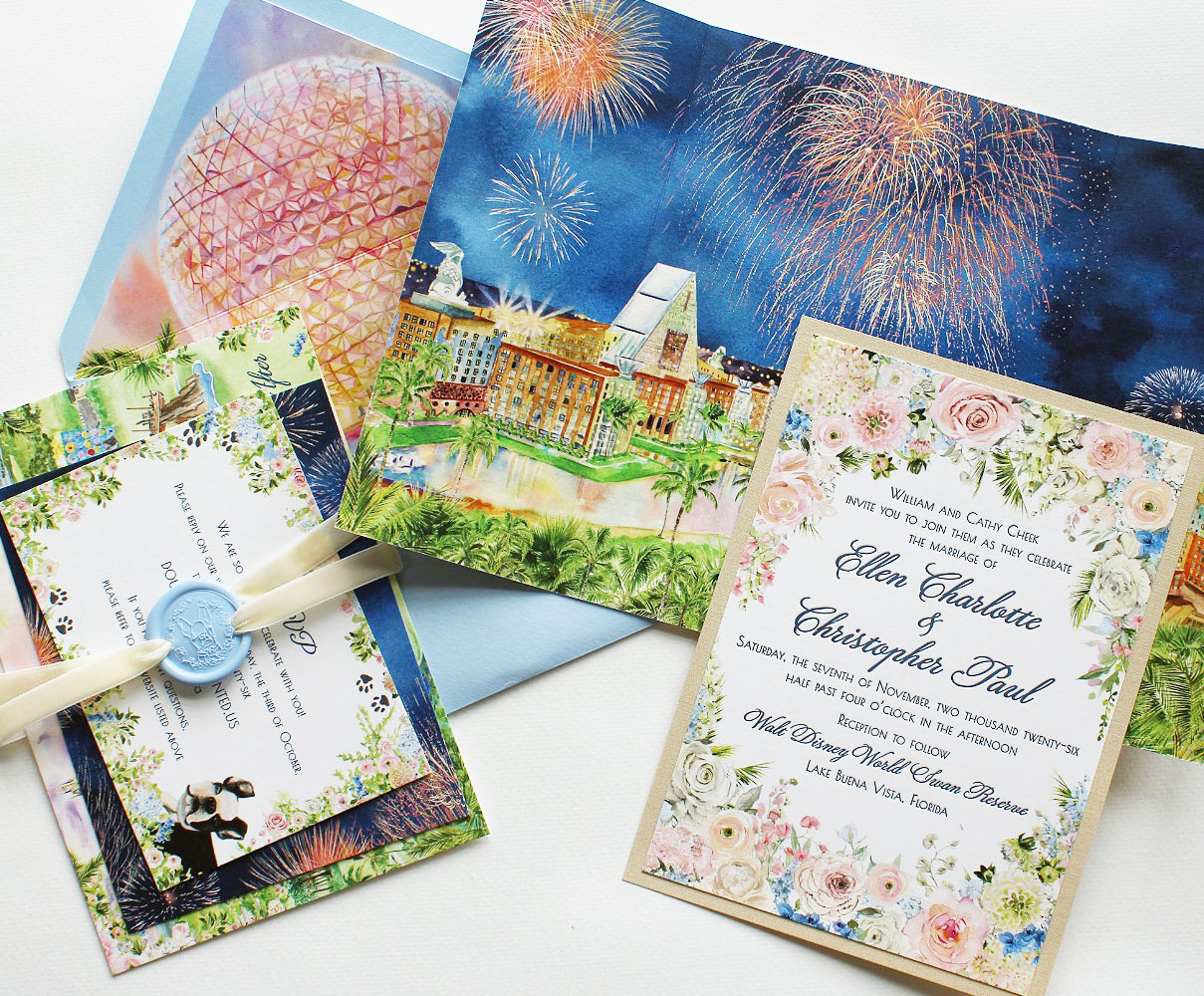 Disney World Custom Wedding Invitation Suite